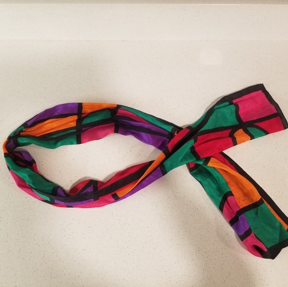 Mondrain Stained Glass Multicolored Scarf - Picture 4 of 6